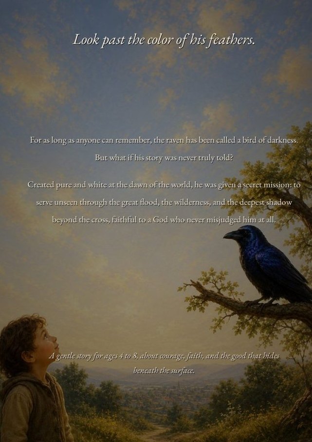 The Untold Story of The Raven: the back cover: look past the color of his feathers