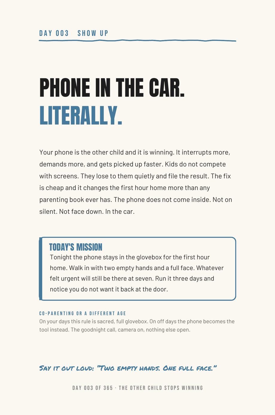 Dad The F*ck Up, Day 3: phone in the car, literally