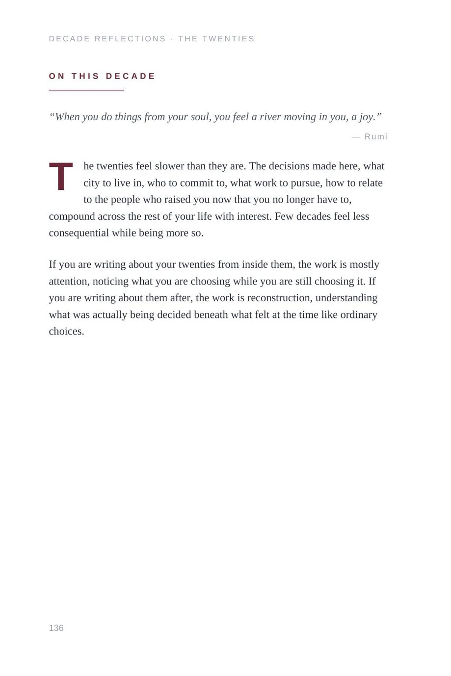 Lifetime Blueprint: the Twenties chapter essay, few decades feel less consequential while being more so