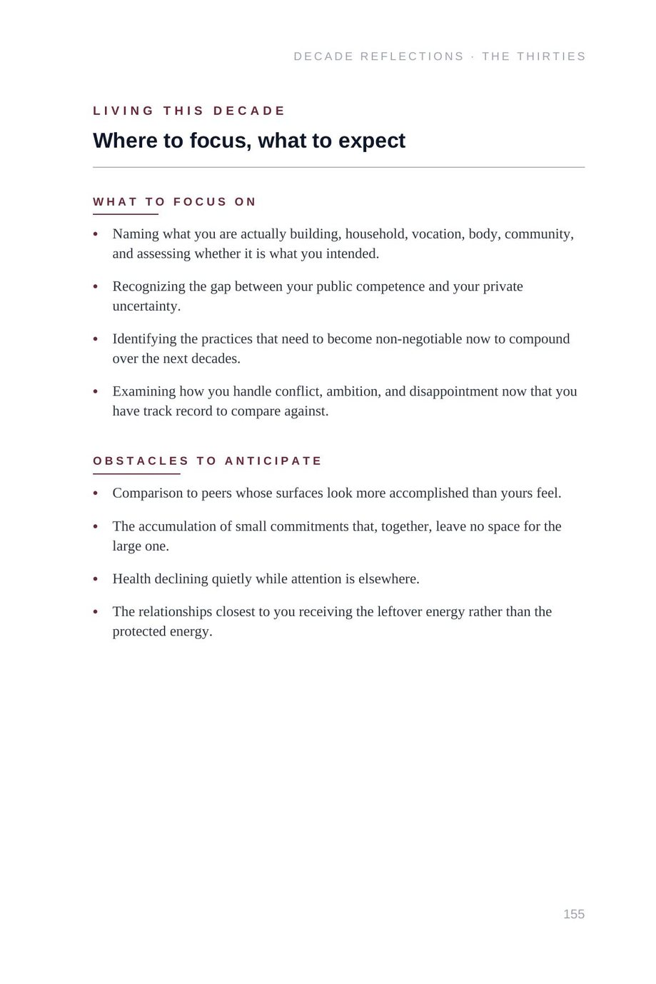 Lifetime Blueprint: the Thirties chapter, where to focus and what obstacles to expect