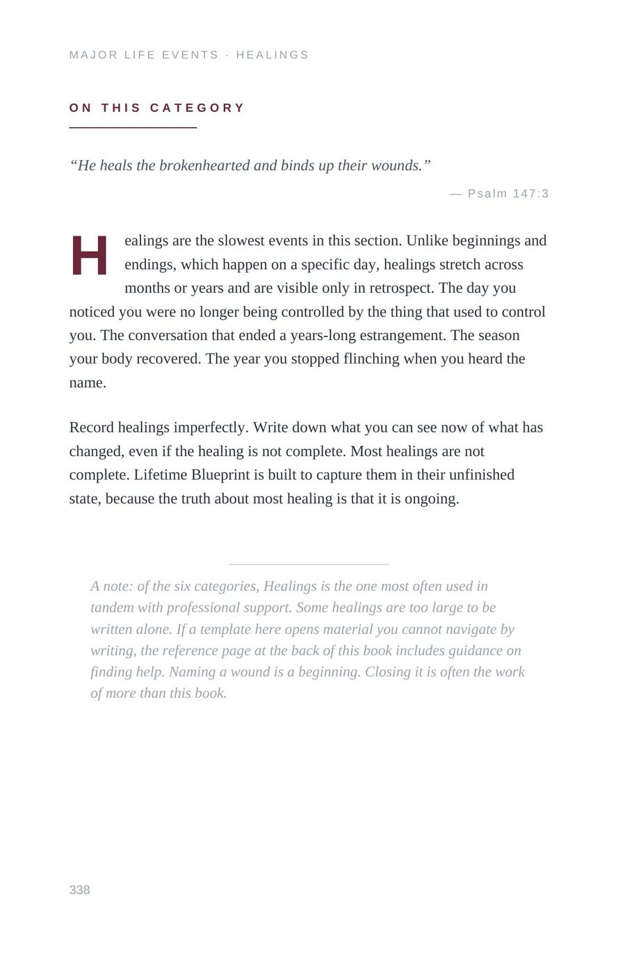Lifetime Blueprint: the Healings category essay, most healings are not complete