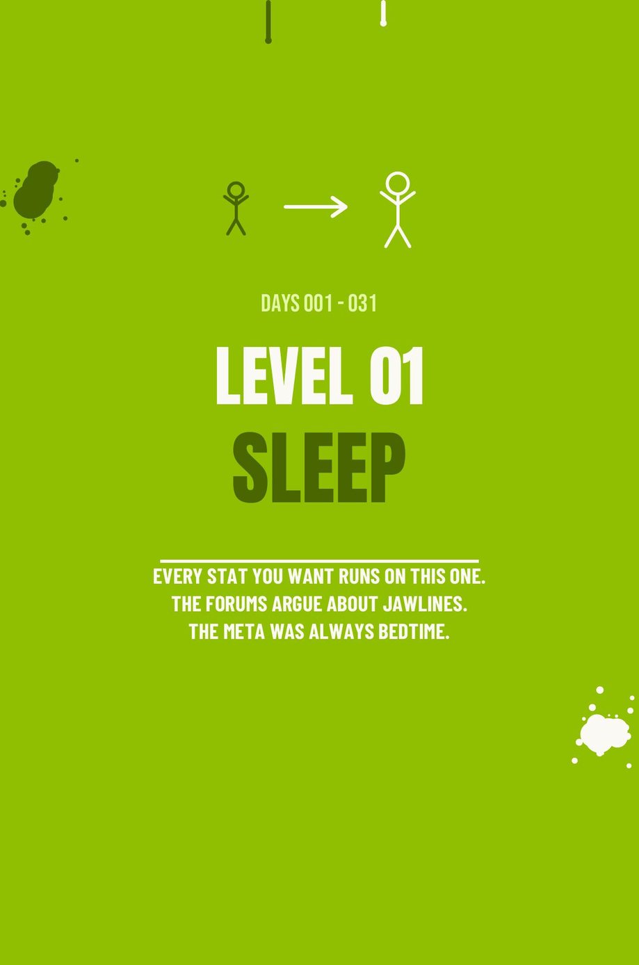 MAXX The F*ck Up: the Level 01 Sleep divider, reading the forums argue about jawlines, every stat runs on this one