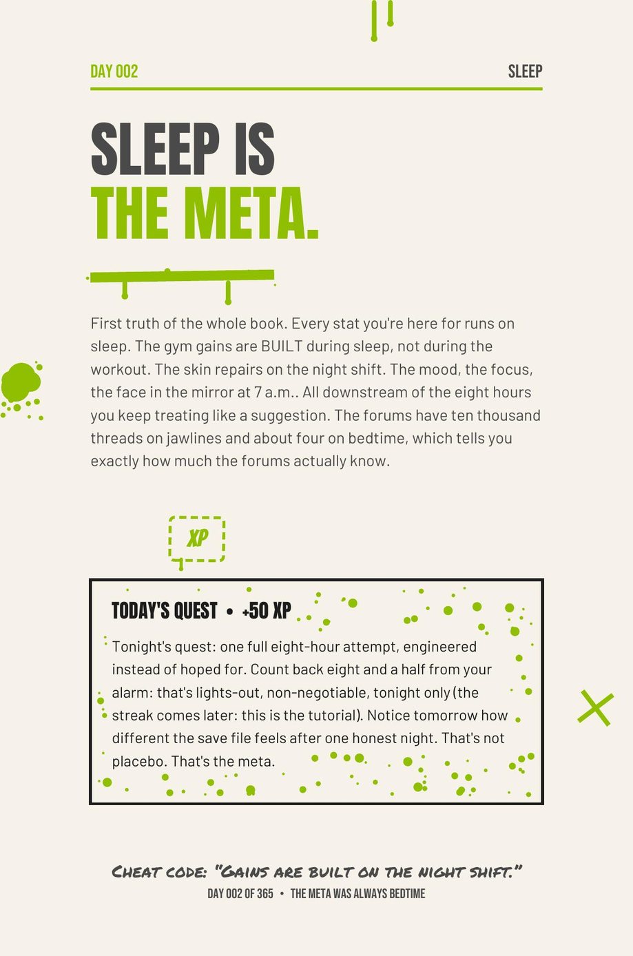 MAXX The F*ck Up: Day 002, Sleep Is the Meta, with a quest for one eight-hour night