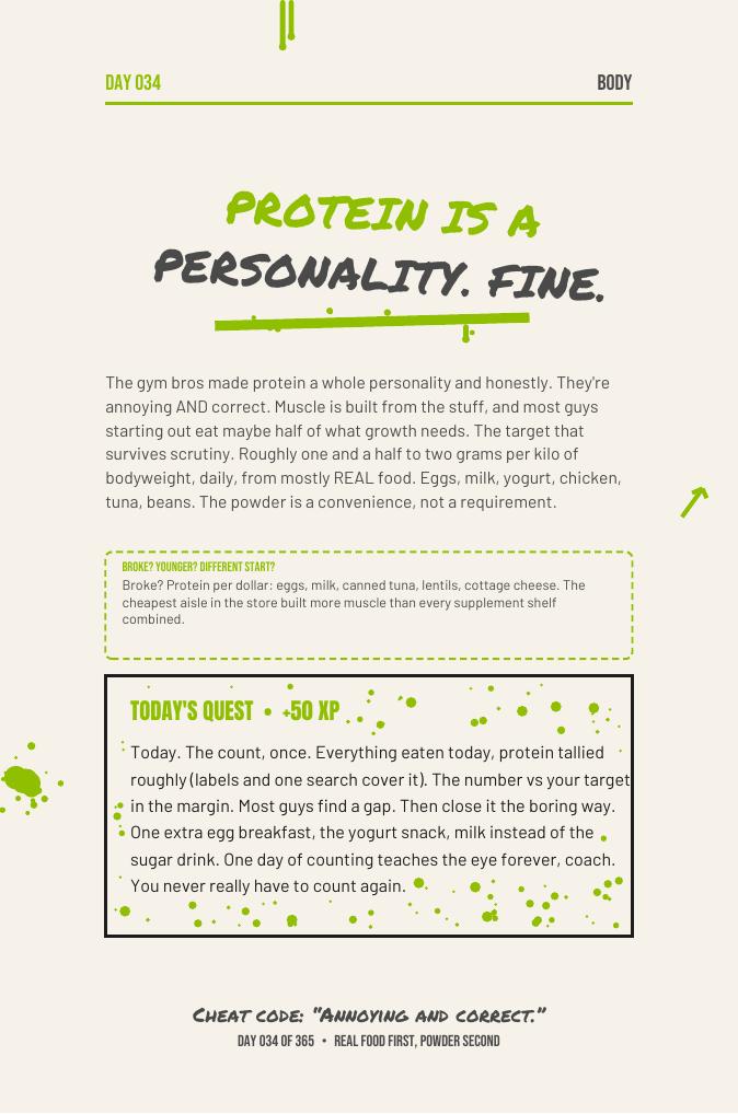 Maxx The F*ck Up, Day 34: protein is a personality, fine
