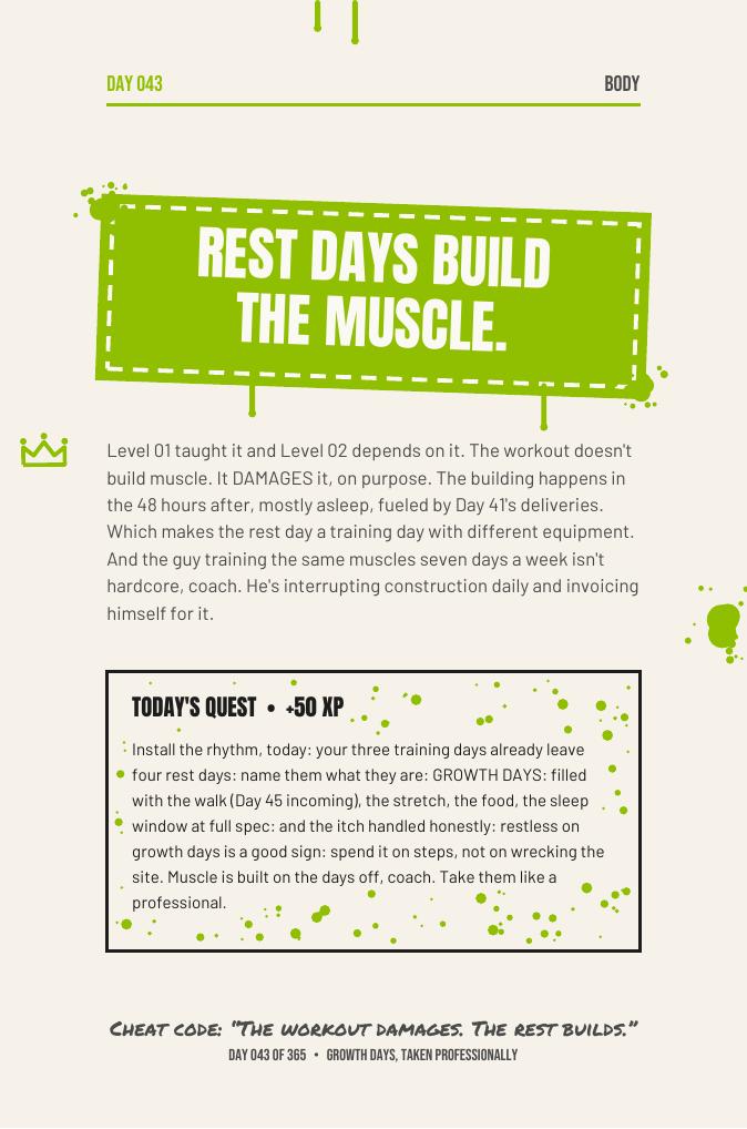 Maxx The F*ck Up, Day 43: rest days build the muscle