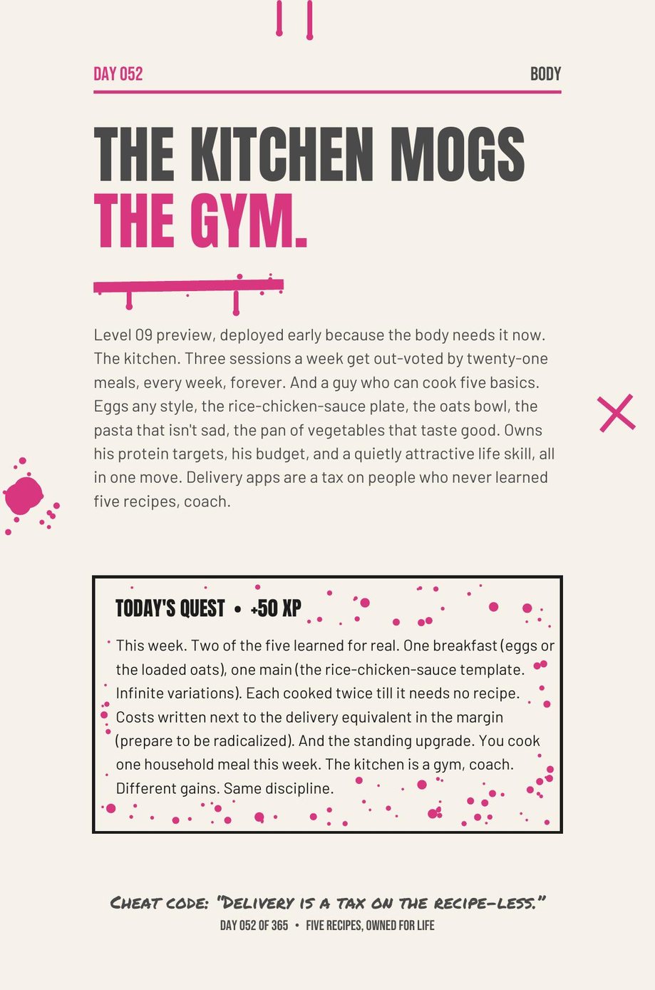 MAXX The F*ck Up, Day 52: the kitchen mogs the gym