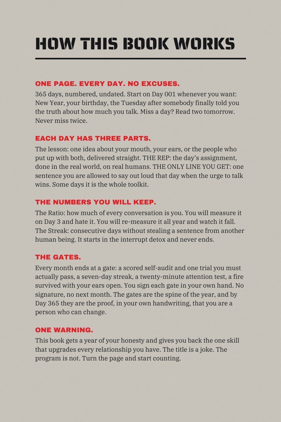Shut The F*ck Up sample page: How this book works