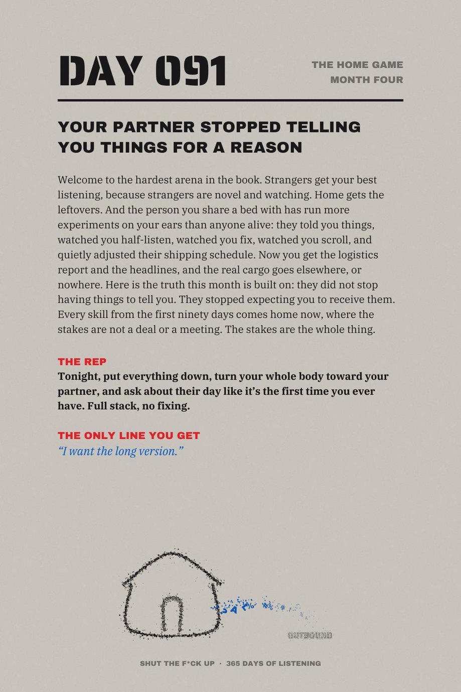 Shut The F*ck Up: Day 091, Your Partner Stopped Telling You Things for a Reason