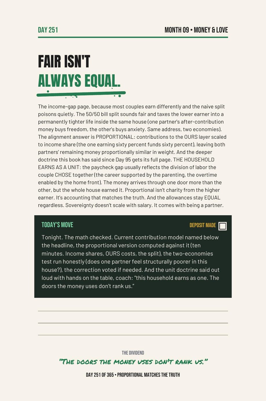 Stack The F*ck Up: Day 251, Fair Is Not Always Equal, on splitting money when incomes differ