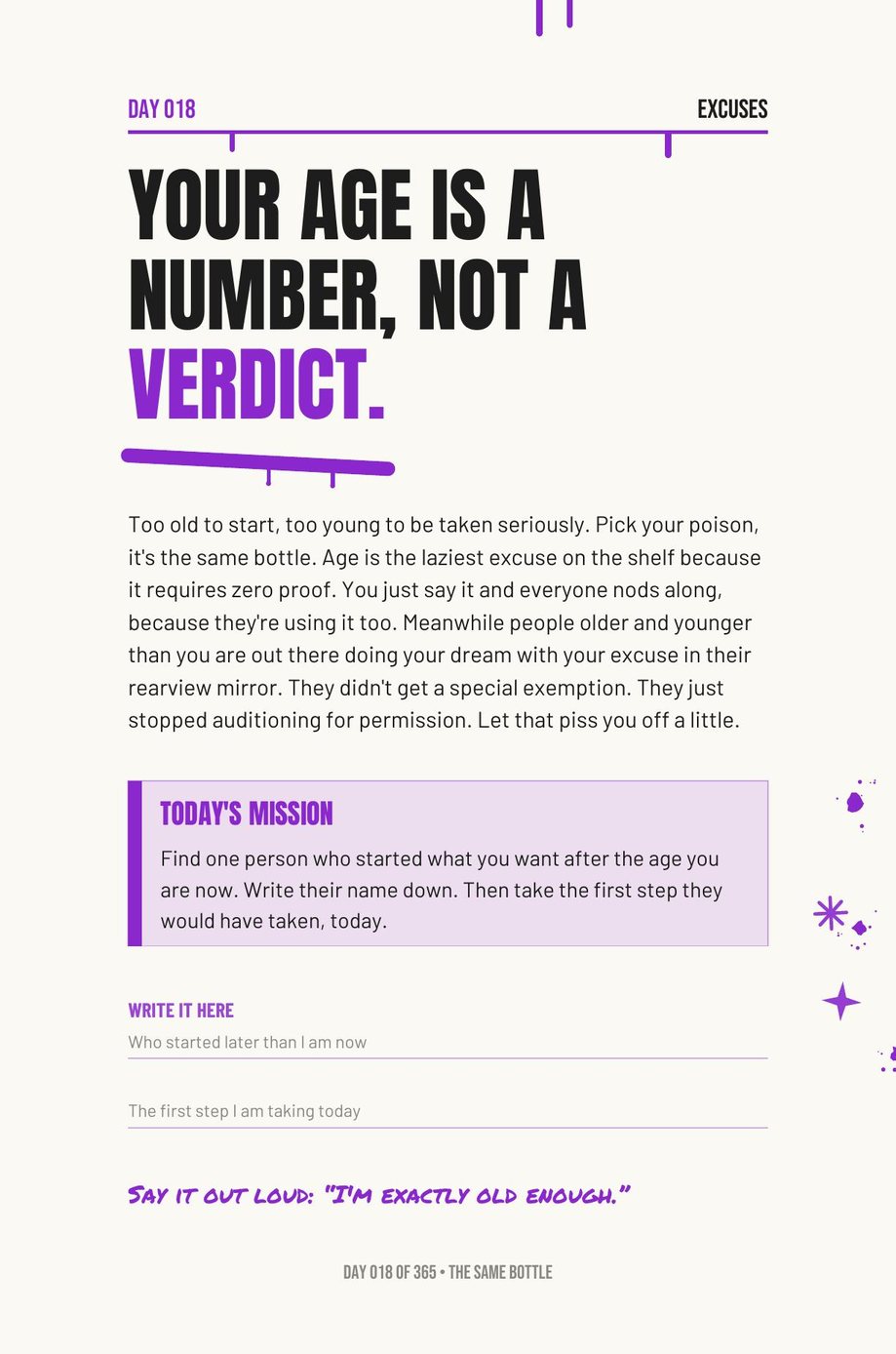 Step The F*ck Up, Day 18: your age is a number, not a verdict