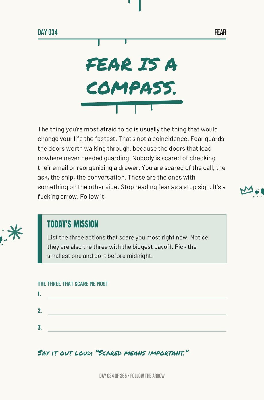 Step The F*ck Up, Day 34: fear is a compass