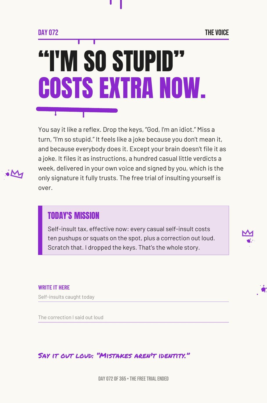 Step The F*ck Up, Day 72: I'm so stupid costs extra now