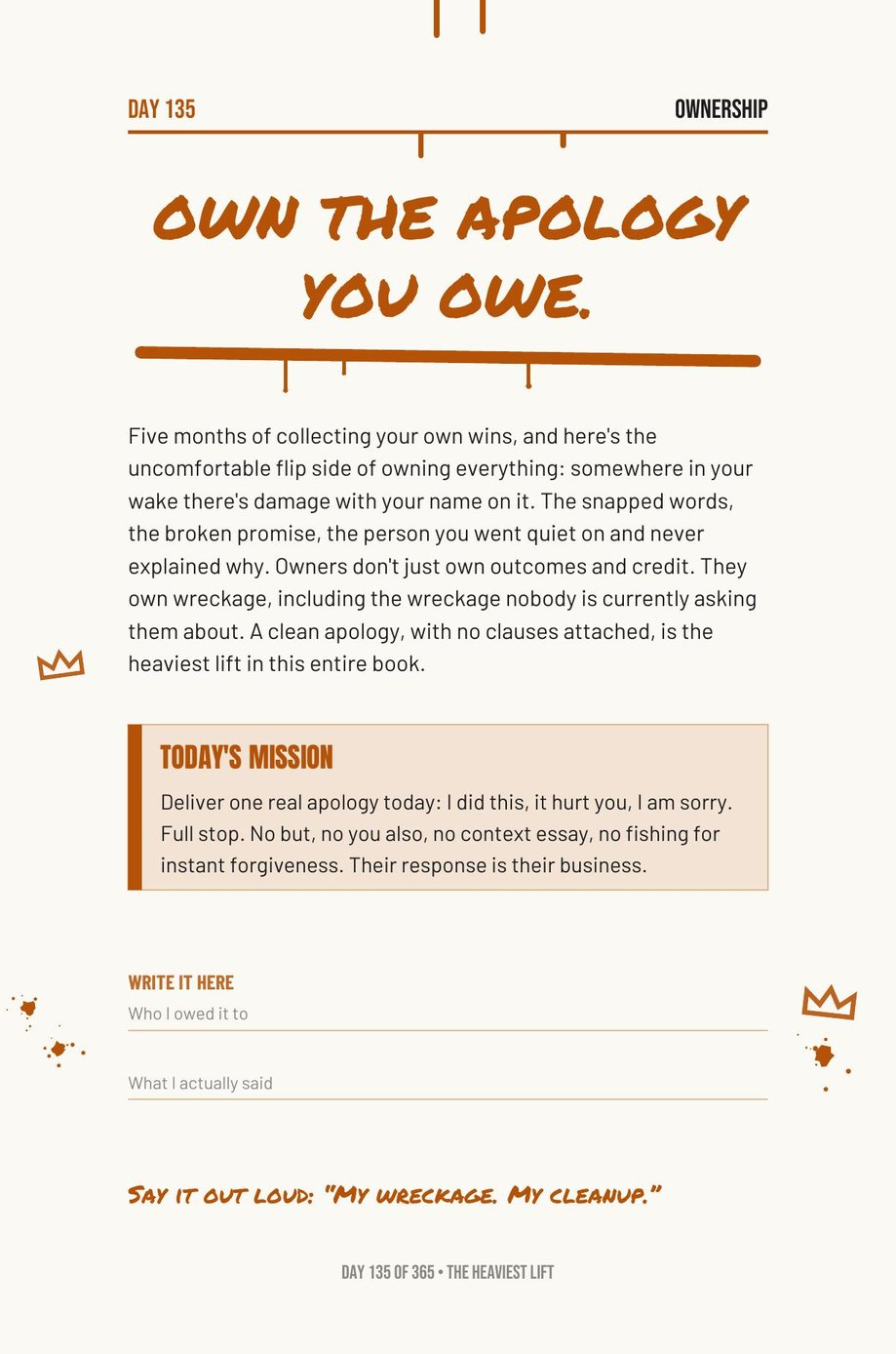 Step The F*ck Up: Day 135, Own the Apology You Owe