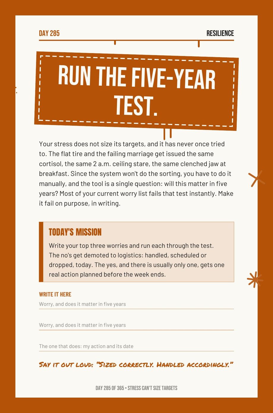 Step The F*ck Up, Day 285: run the five-year test
