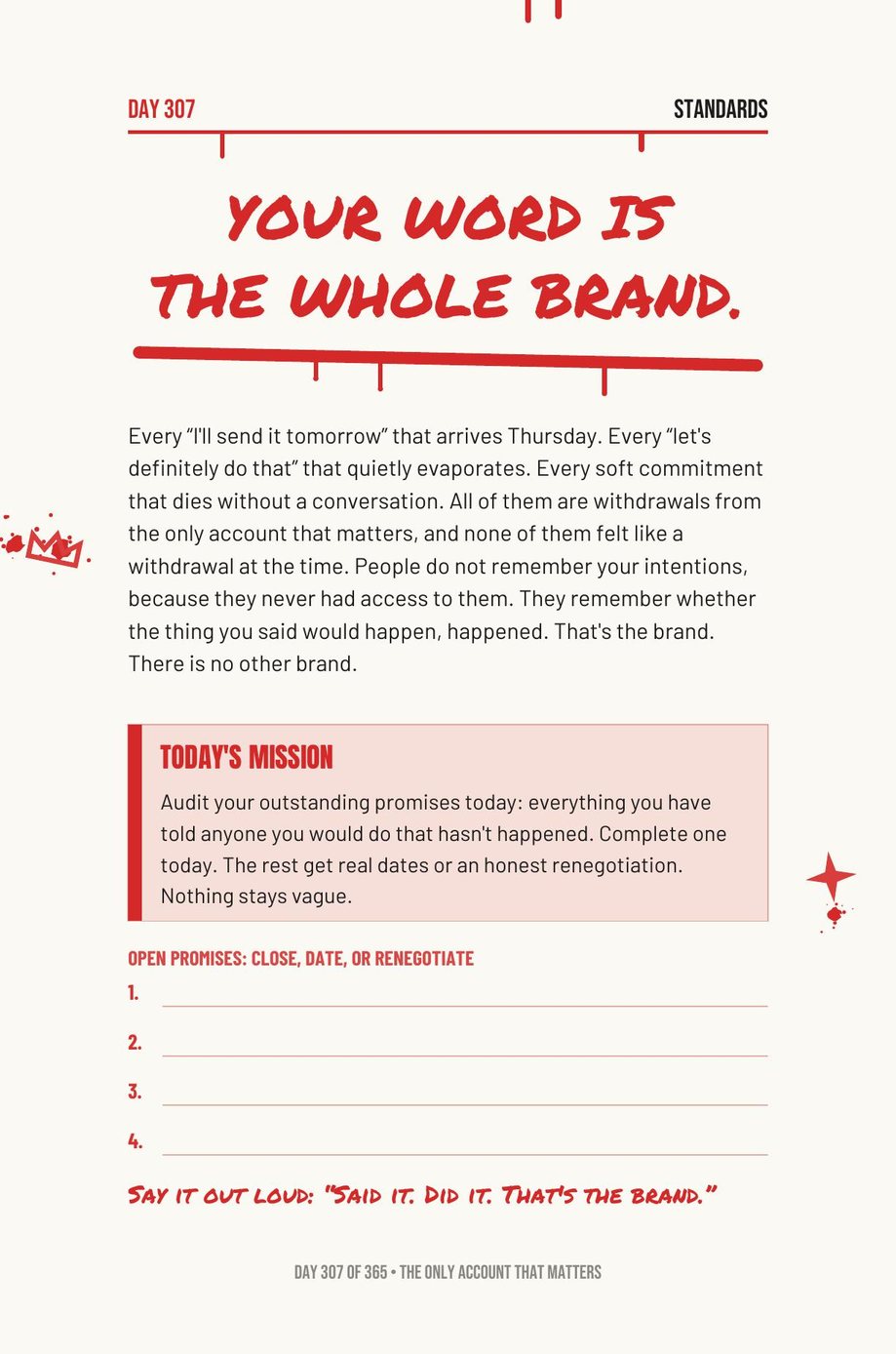 Step The F*ck Up, Day 307: your word is the whole brand