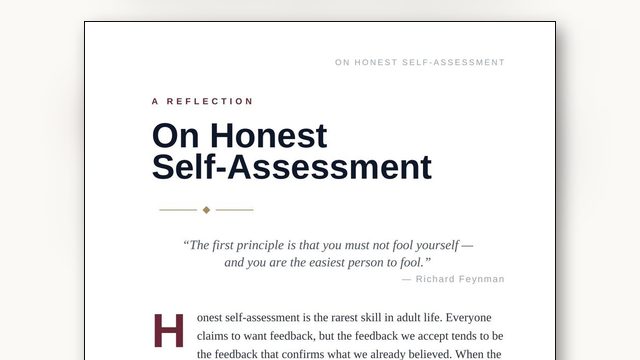 How to Be Honest With Yourself: The Feynman Rule