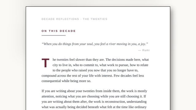 Your Twenties: The Decade of Compounding Choices