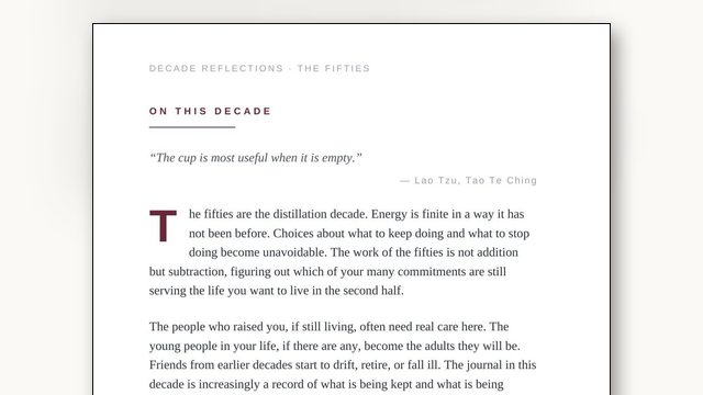Your Fifties: The Distillation Decade, Subtraction Over Addition