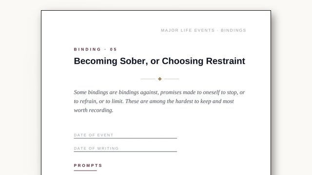 How to Write About Getting Sober: A Binding Against