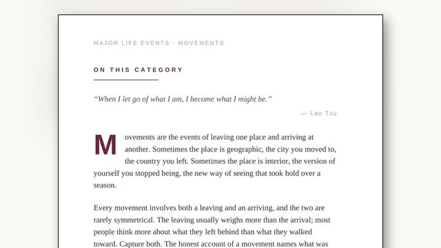 Movements: Writing the Leaving and the Arriving
