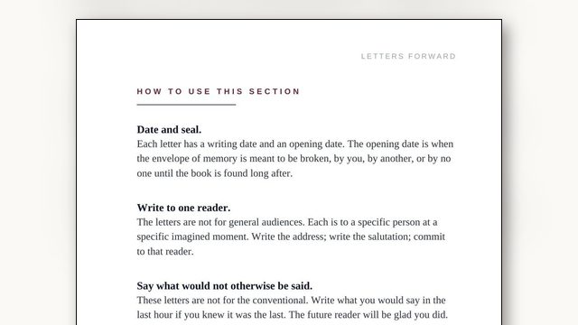 How to Write a Letter to Be Opened After You Die