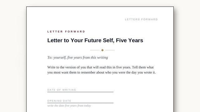 How Do I Write a Letter to My Future Self, or to the People After Me?
