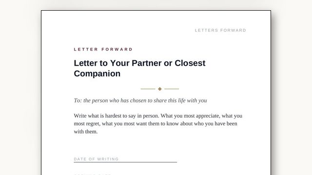 How to Write a Letter to Your Partner (What Is Hardest to Say in Person)