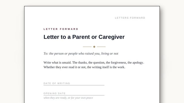How to Write a Letter to a Parent, Living or Not