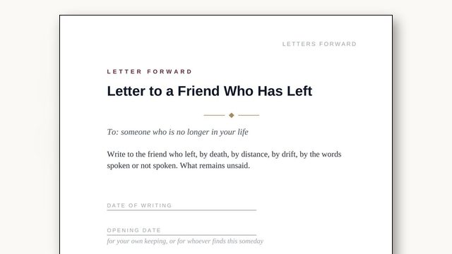 How to Write a Letter to a Friend Who Has Left