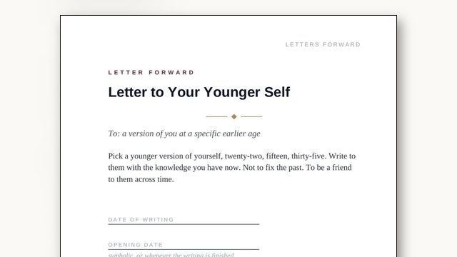 How to Write a Letter to Your Younger Self (Not to Fix the Past)