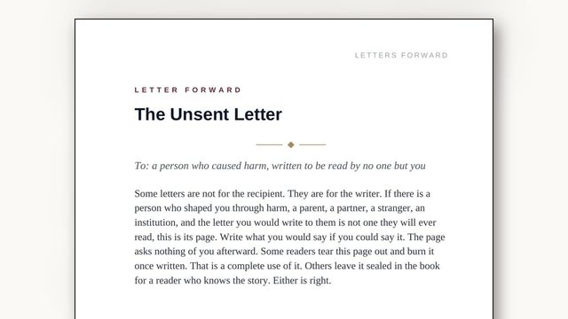 The Unsent Letter: Writing to Someone Who Caused Harm
