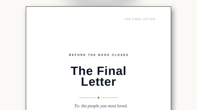 How to Write the Final Letter: To the People You Most Loved