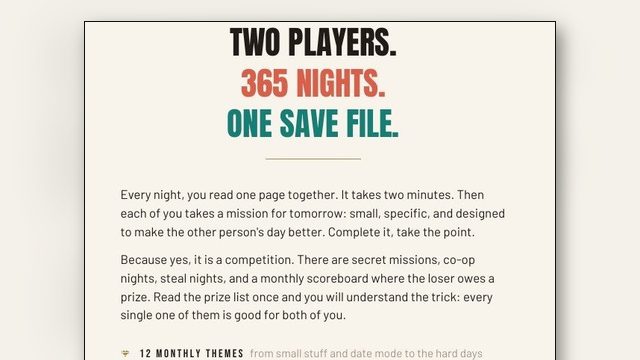 How to Keep the Spark Alive: Make It a Game, Not a Grand Gesture