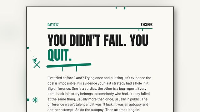 I Always Quit Everything: The Difference Between Quitting and Failing