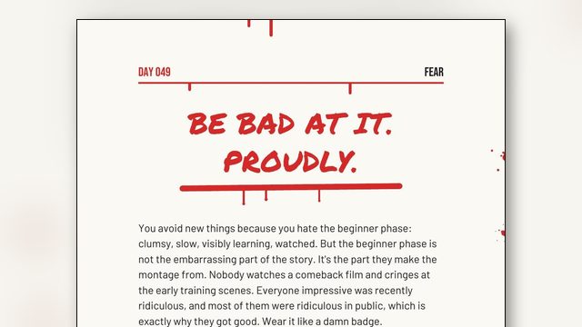 How to Be Bad at Something New, Proudly (The Montage Is the Point)