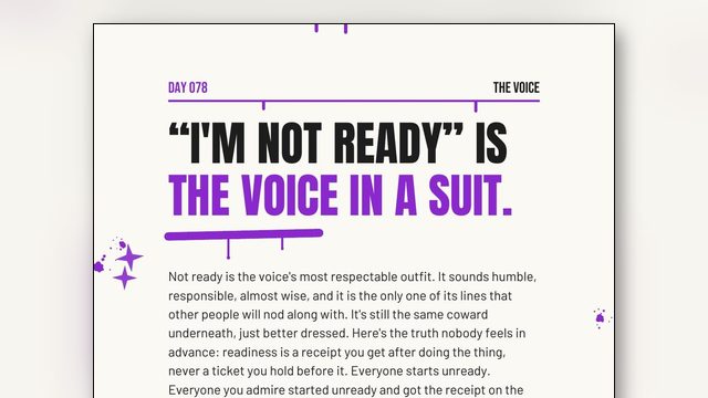 Why Do I Talk Myself Out of Things? I'm Not Ready Is the Voice in a Suit