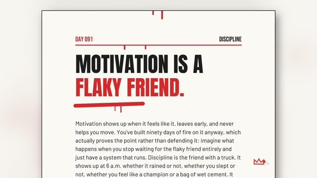 Discipline vs Motivation: The Flaky Friend and the Friend With a Truck