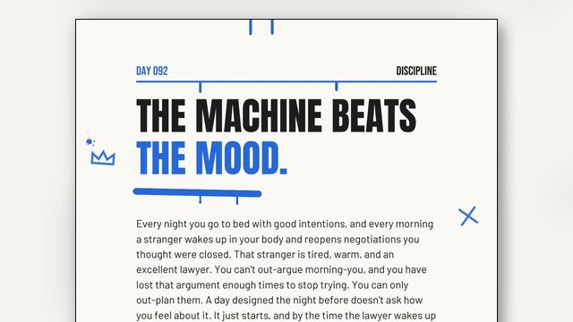 What Is Discipline? The Absence of Negotiation, Not the Presence of Willpower