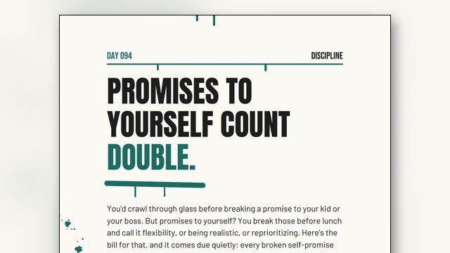 How Do I Keep the Promises I Make to Myself?