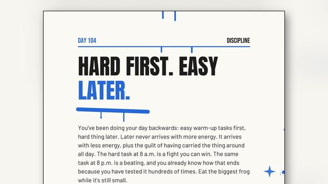 A Daily Guide to Getting Better at Anything: Hard First, Small, Logged, Repeated