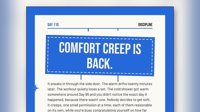 What Is Comfort Creep? How Discipline Softens Without a Decision