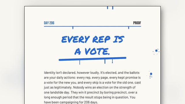 How to Get Better Every Day: Every Rep Is a Vote