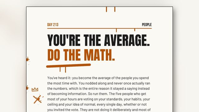 How to Audit Your Circle: You're the Average, So Do the Math