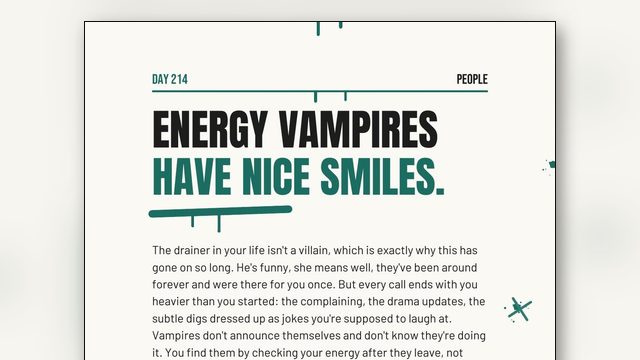 How to Spot the People Who Drain You: Energy Vampires Have Nice Smiles