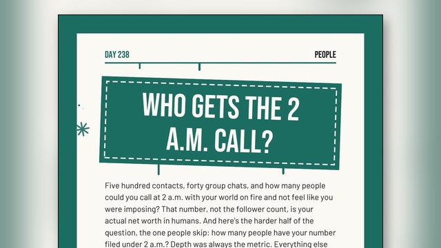 How to Make Friends as an Adult Man: Who Gets the 2 A.M. Call?