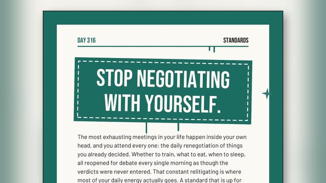 How to Stop Negotiating With Yourself: A Standard Up for Debate Is a Suggestion