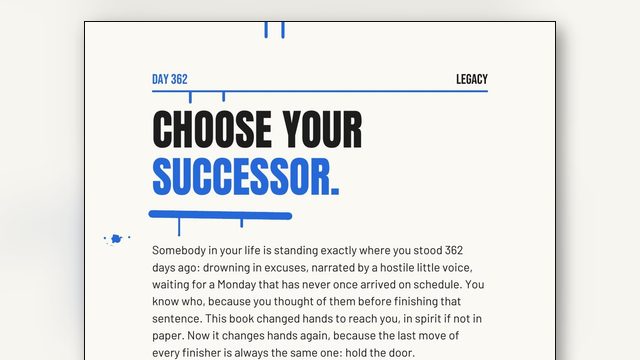 How to Choose Your Successor: The Last Move of Every Finisher Is to Hold the Door